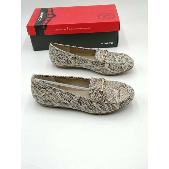 Rialto Guiding Loafer Flats Snakeskin Print Women's US 7.5W Wide New - Picture 12 of 12